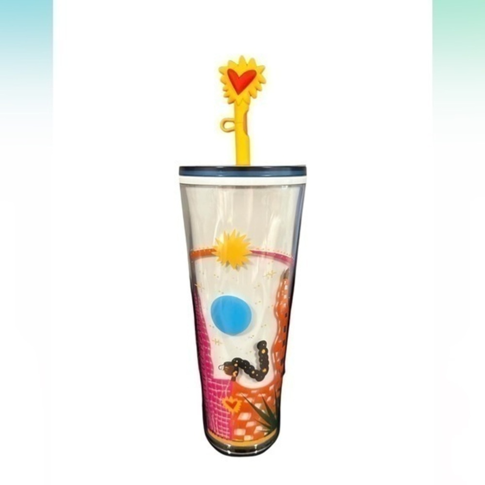 STARBUCKS × Manuela Guillen Heart Silicone Straw Topper Cover Tumbler 24oz
